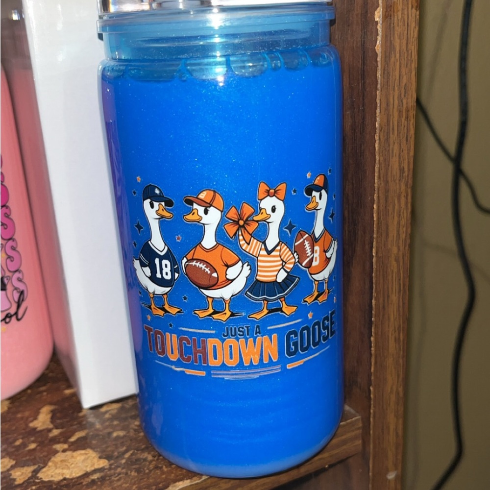 Just a Touchdown Goose Blue Insulated Drink Tumbler